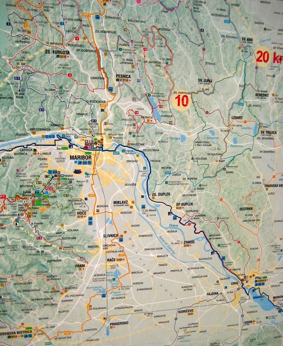 Карта Словеније на бициклу