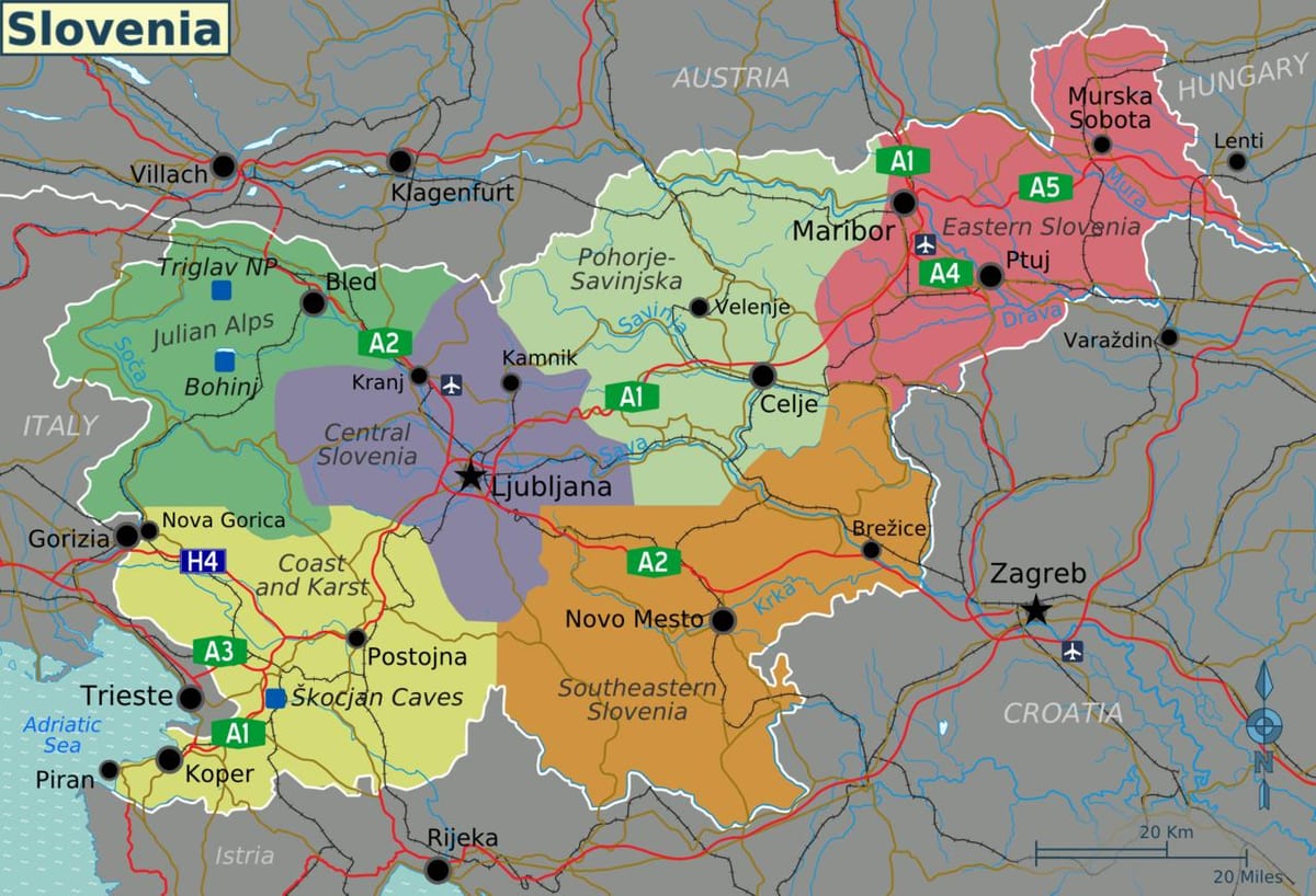 Словенија знаменитости карта
