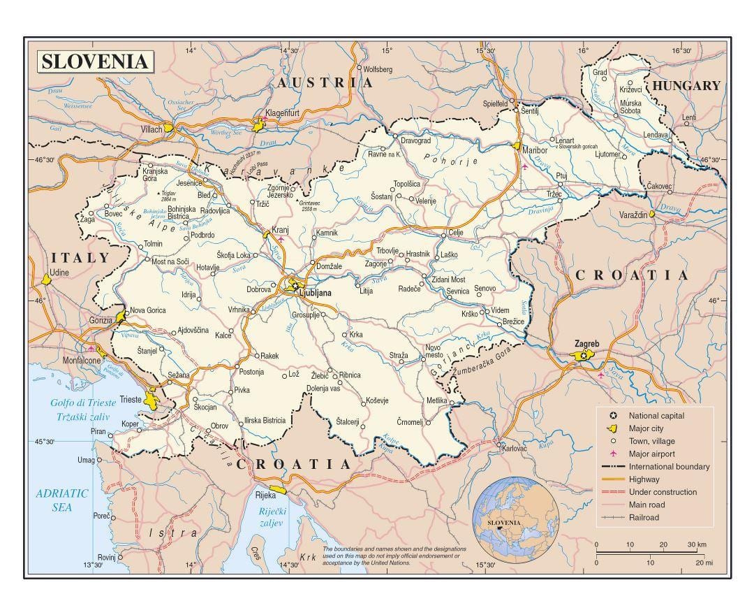 Мапа града Словеније