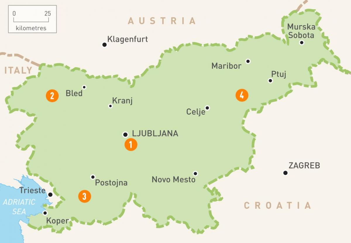 Карта Ново место, Словенија
