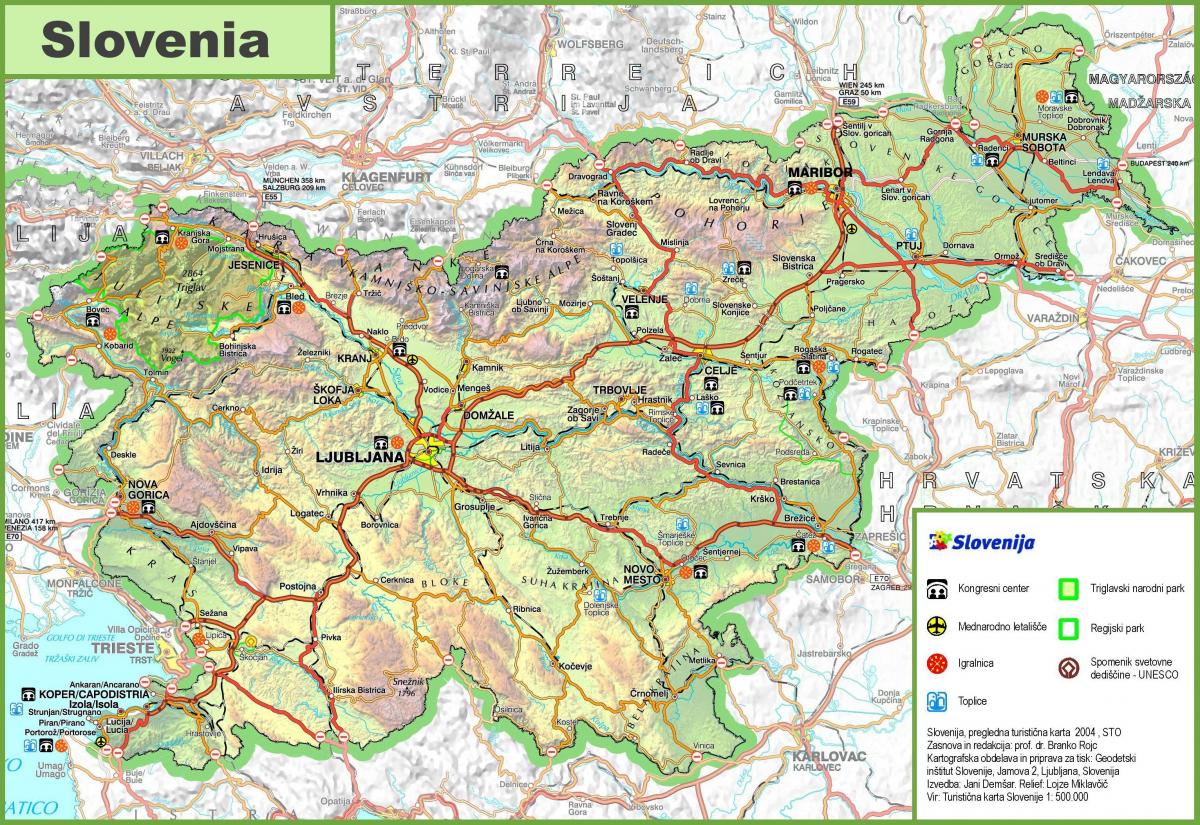 Карта Словеније путу