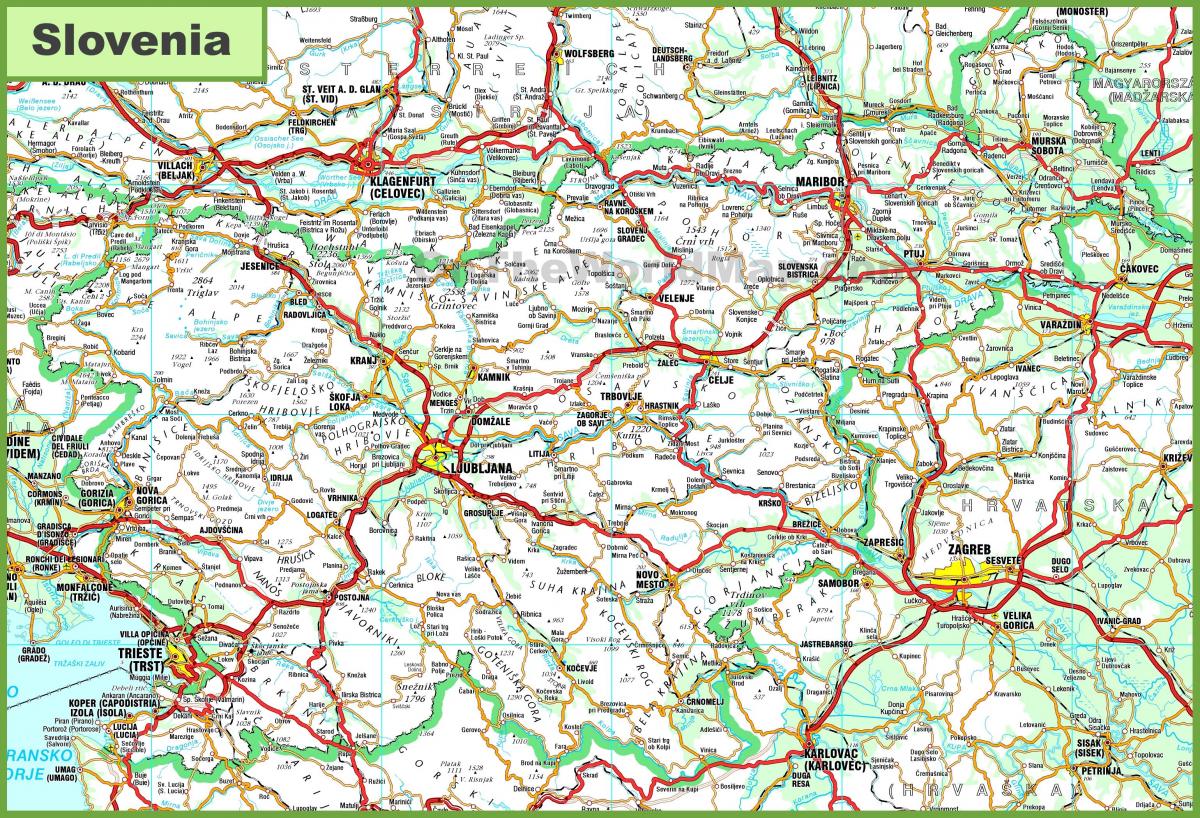 Детаљна мапа Словенији