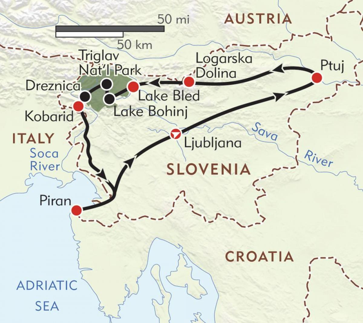 карта пиран Словенија