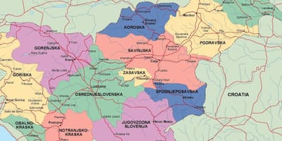 Карта Словеније политичких