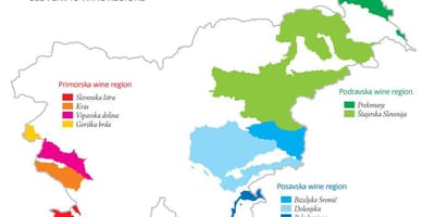 Карта Словеније вино