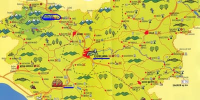Карта Словенија атракције