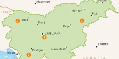 Мапа региона Словеније