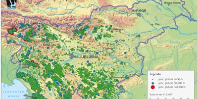Карта пећина у Словенији