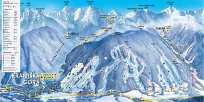 Карта Словенија скијалишта